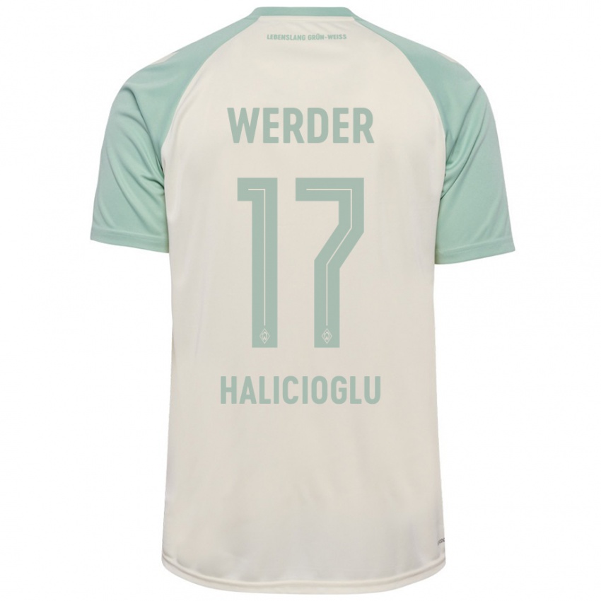 Mann Arda Halicioglu #17 Off-White Lysegrønn Bortetrøye Drakt Trøye 2024/25 Skjorter T-Skjorte