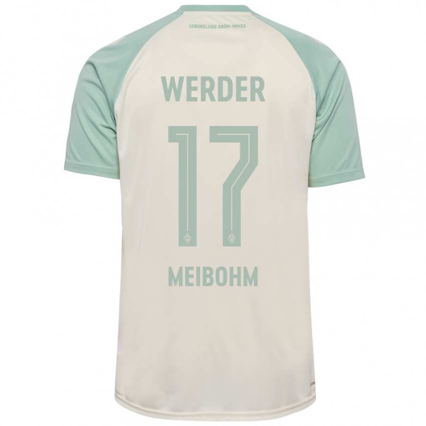 Mann Joel Meibohm #17 Off-White Lysegrønn Bortetrøye Drakt Trøye 2024/25 Skjorter T-Skjorte