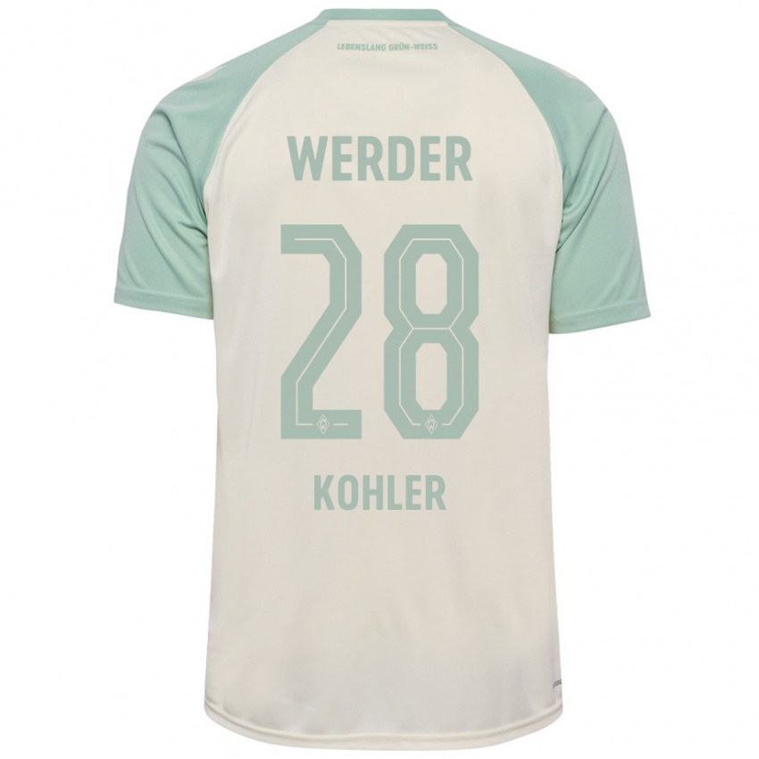 Mann Ethan Kohler #28 Off-White Lysegrønn Bortetrøye Drakt Trøye 2024/25 Skjorter T-Skjorte