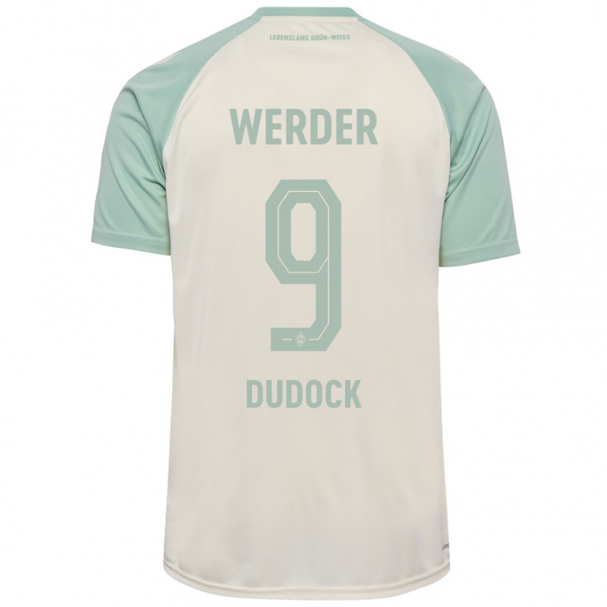 Mann Joshua Dudock #9 Off-White Lysegrønn Bortetrøye Drakt Trøye 2024/25 Skjorter T-Skjorte