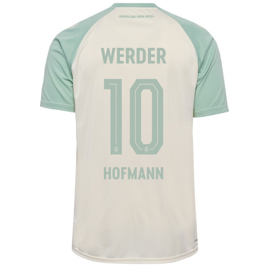 Mann Justin Hofmann #10 Off-White Lysegrønn Bortetrøye Drakt Trøye 2024/25 Skjorter T-Skjorte