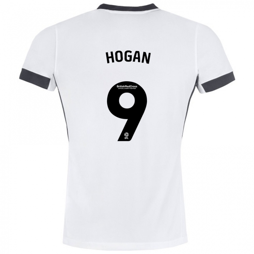 Mann Scott Hogan #9 Hvit Svart Bortetrøye Drakt Trøye 2024/25 Skjorter T-Skjorte