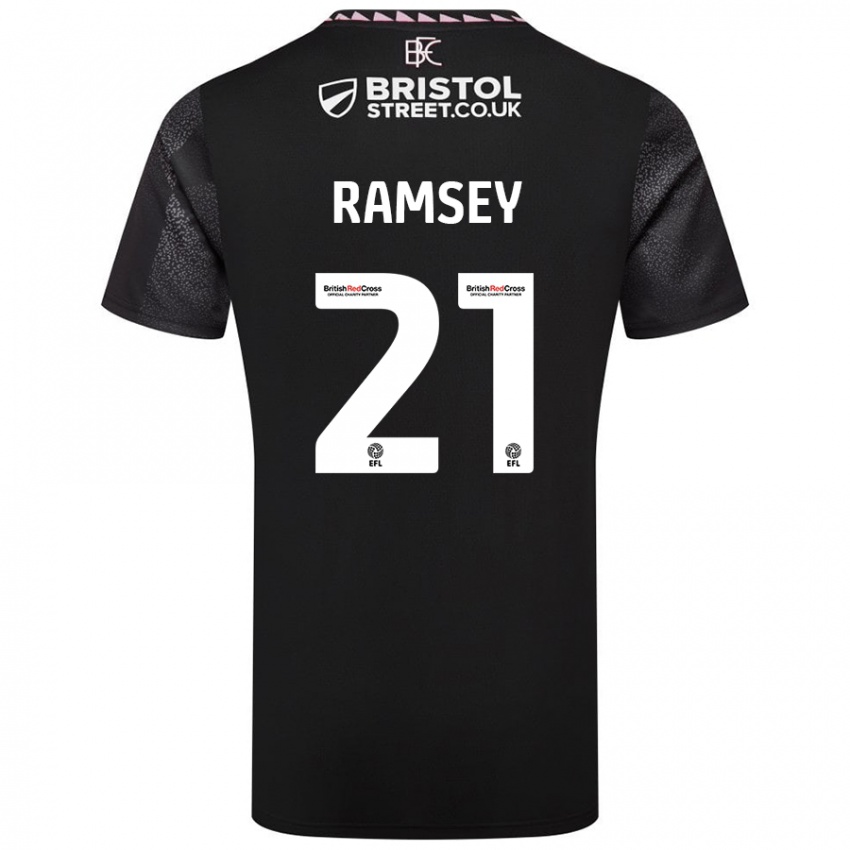 Mann Aaron Ramsey #21 Svart Bortetrøye Drakt Trøye 2024/25 Skjorter T-Skjorte