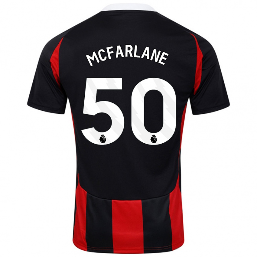 Mann Callum Mcfarlane #50 Svart Rød Bortetrøye Drakt Trøye 2024/25 Skjorter T-Skjorte