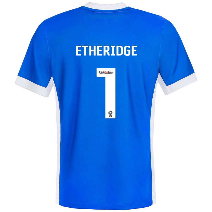 Dame Neil Etheridge #1 Blå Hvit Hjemmetrøye Drakt Trøye 2024/25 Skjorter T-Skjorte