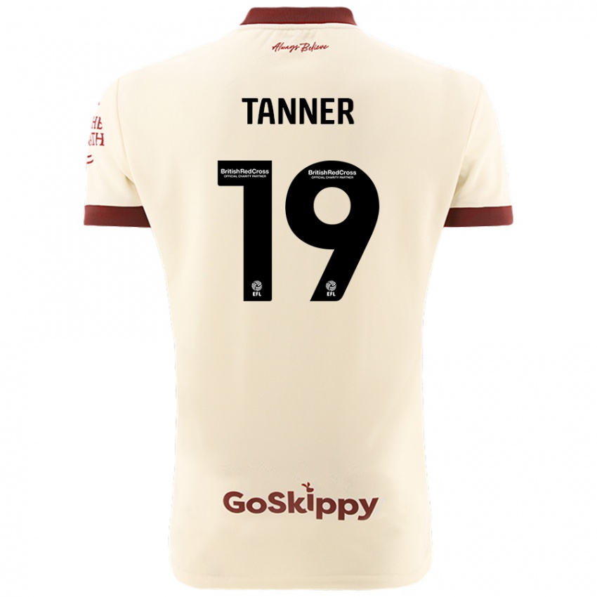 Dame George Tanner #19 Kremhvit Bortetrøye Drakt Trøye 2024/25 Skjorter T-Skjorte