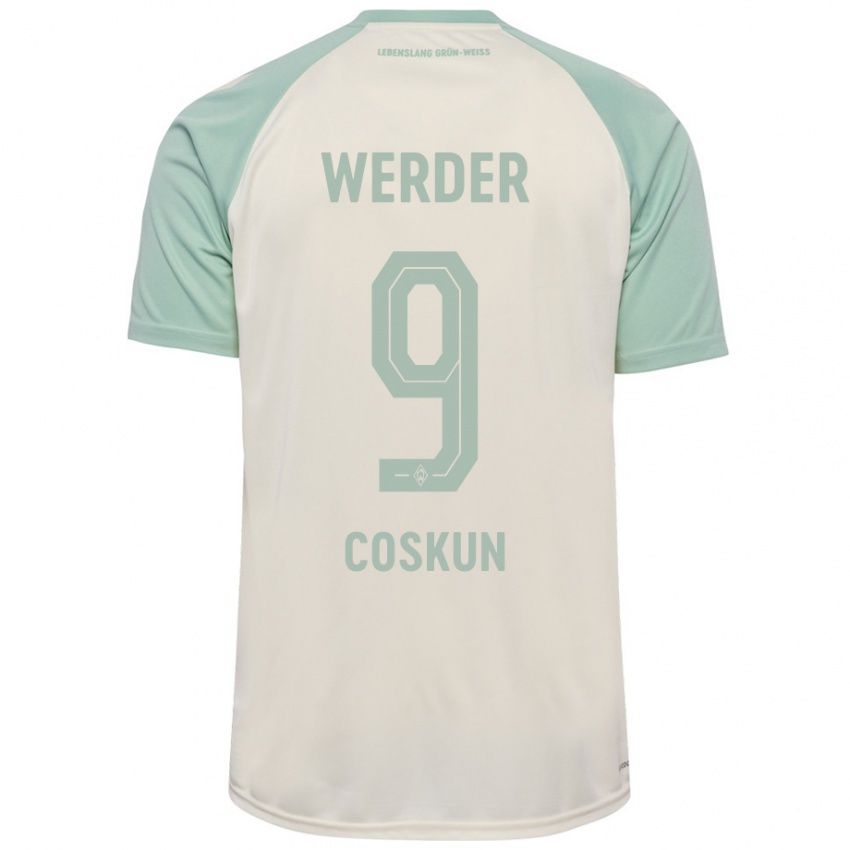 Dame Boran-Firat Coskun #9 Off-White Lysegrønn Bortetrøye Drakt Trøye 2024/25 Skjorter T-Skjorte