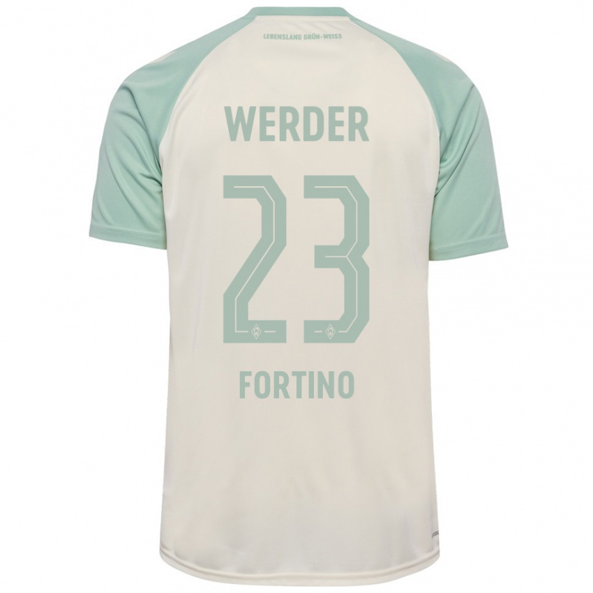 Dame Pierro Miguel Fortino #23 Off-White Lysegrønn Bortetrøye Drakt Trøye 2024/25 Skjorter T-Skjorte