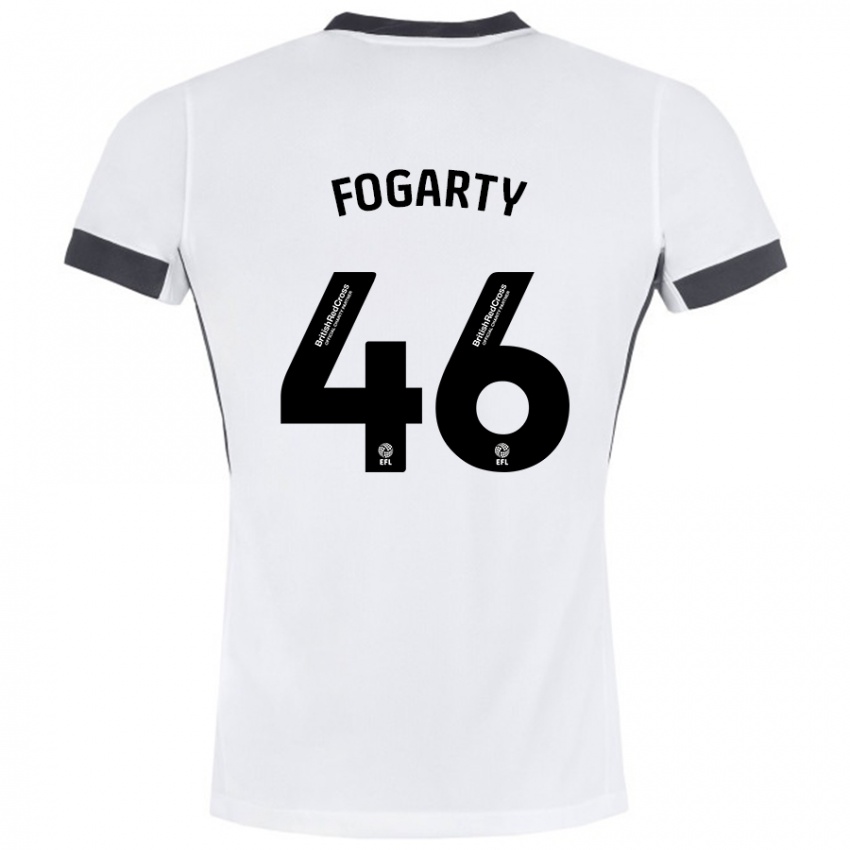 Dame Tom Fogarty #46 Hvit Svart Bortetrøye Drakt Trøye 2024/25 Skjorter T-Skjorte