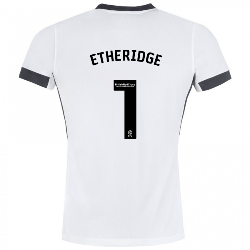 Dame Neil Etheridge #1 Hvit Svart Bortetrøye Drakt Trøye 2024/25 Skjorter T-Skjorte