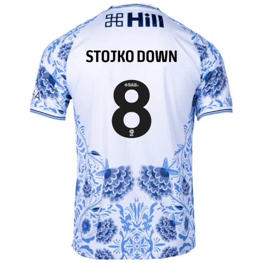 Barn Alysha Stojko-Down #8 Hvit Blå Bortetrøye Drakt Trøye 2024/25 Skjorter T-Skjorte