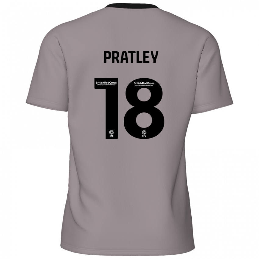 Barn Darren Pratley #18 Grå Bortetrøye Drakt Trøye 2024/25 Skjorter T-Skjorte