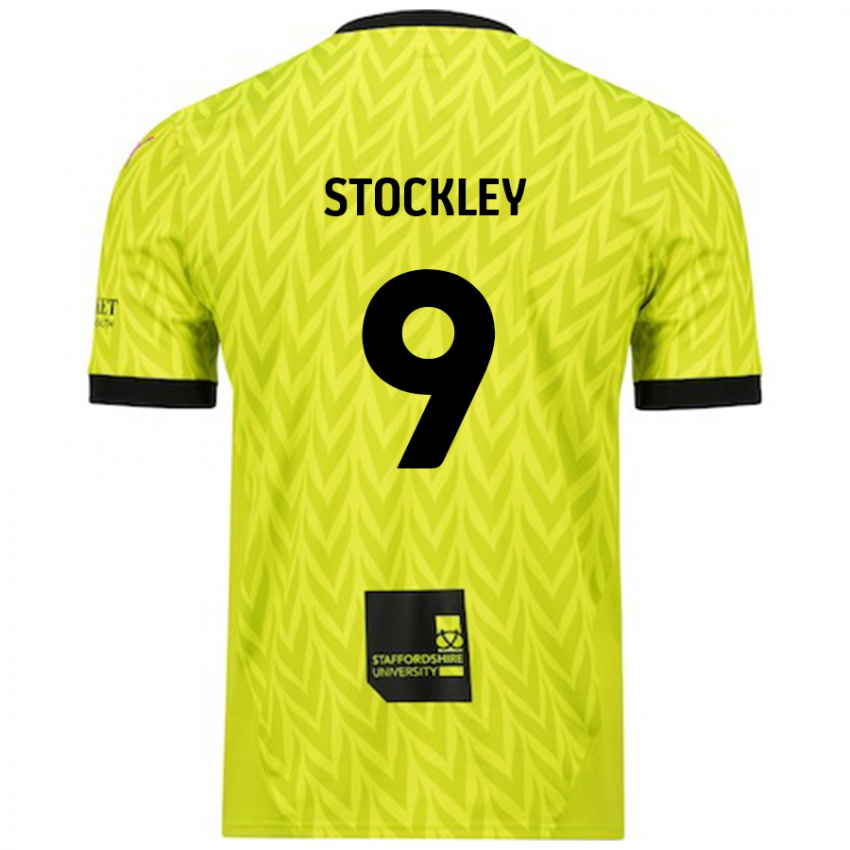 Barn Jayden Stockley #9 Fluorescerende Grønn Bortetrøye Drakt Trøye 2024/25 Skjorter T-Skjorte