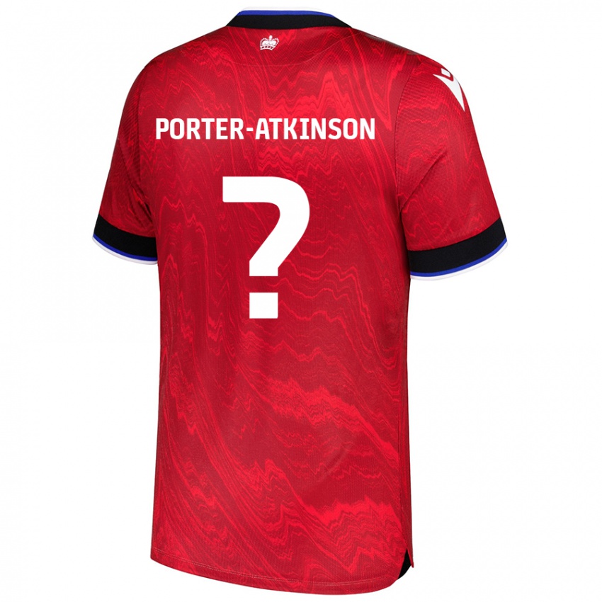 Barn Jayden Porter-Atkinson #0 Rød Svart Bortetrøye Drakt Trøye 2024/25 Skjorter T-Skjorte