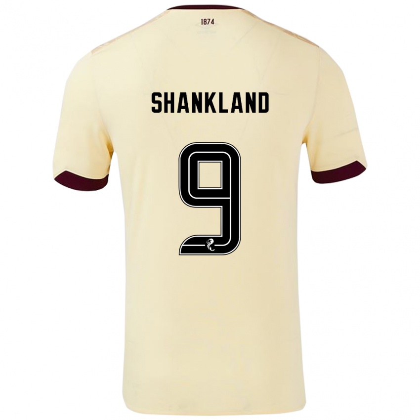 Barn Lawrence Shankland #9 Krem Burgund Bortetrøye Drakt Trøye 2024/25 Skjorter T-Skjorte