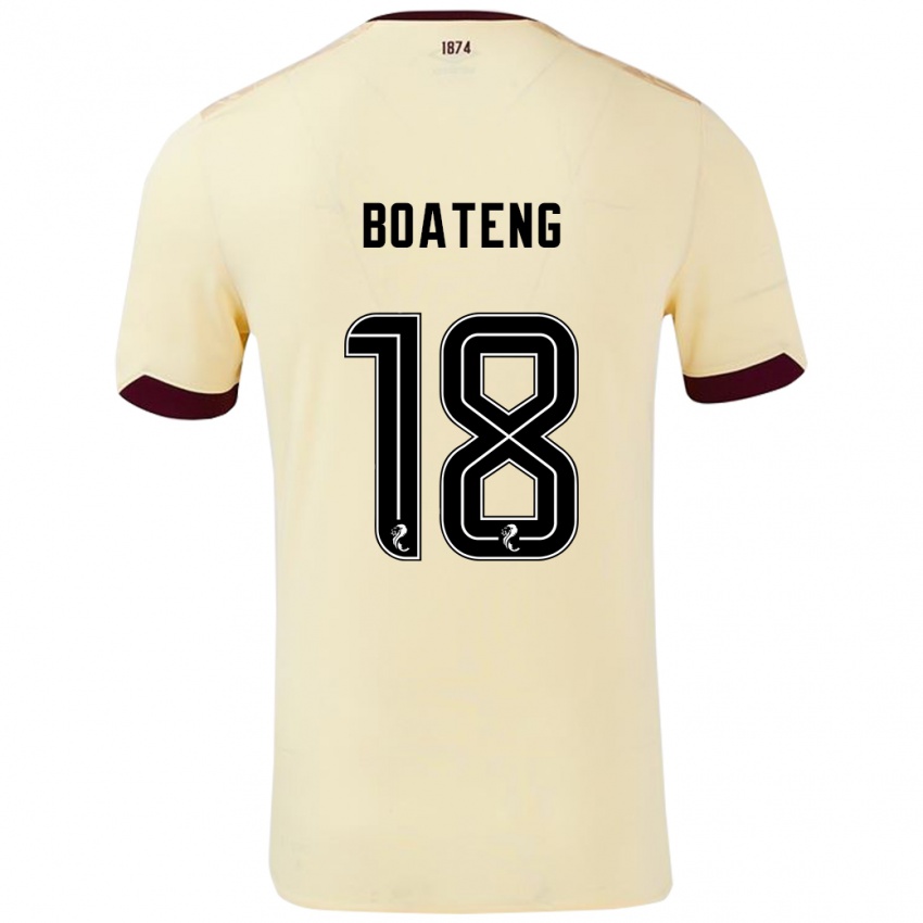 Barn Malachi Boateng #18 Krem Burgund Bortetrøye Drakt Trøye 2024/25 Skjorter T-Skjorte