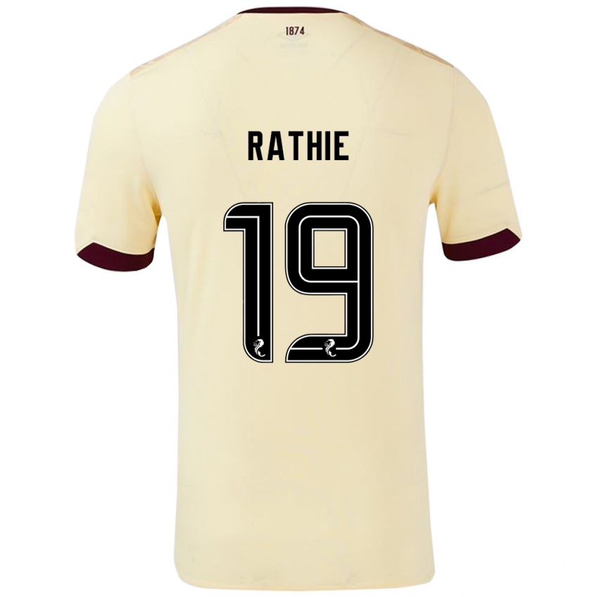 Barn Luke Rathie #19 Krem Burgund Bortetrøye Drakt Trøye 2024/25 Skjorter T-Skjorte