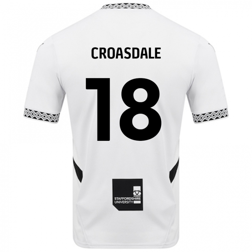 Mann Ryan Croasdale #18 Hvit Hjemmetrøye Drakt Trøye 2024/25 Skjorter T-Skjorte