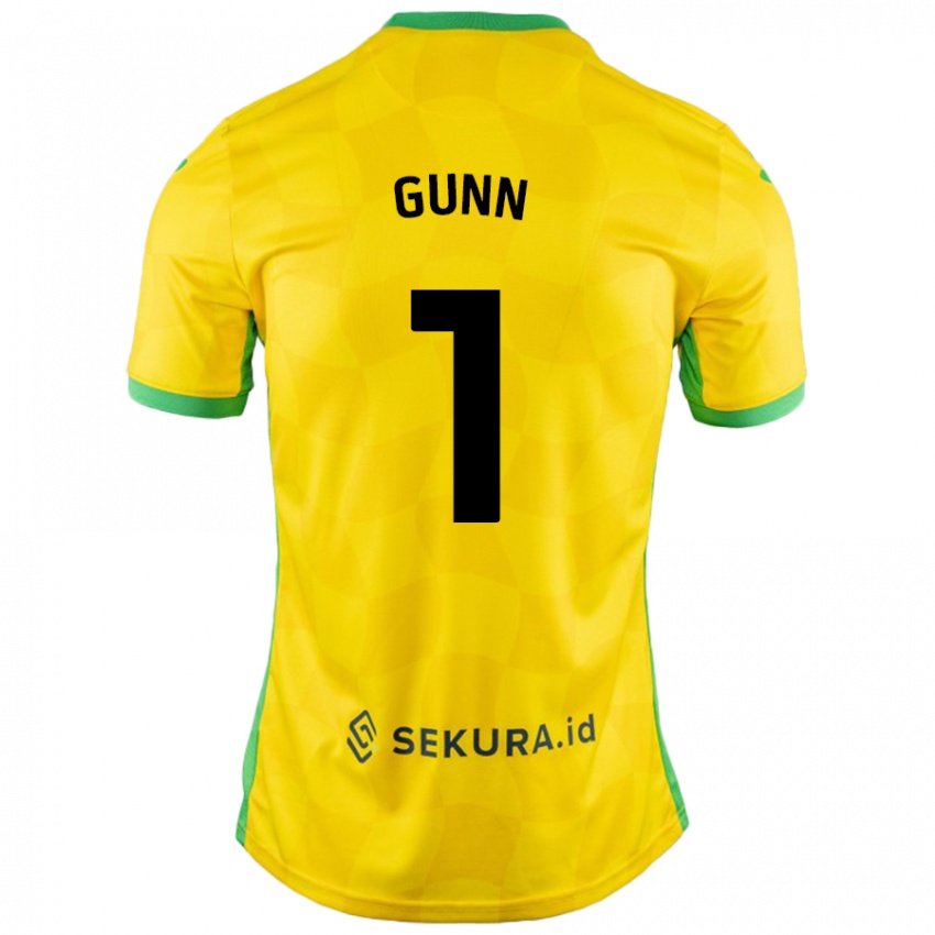 Mann Angus Gunn #1 Gul Grønn Hjemmetrøye Drakt Trøye 2024/25 Skjorter T-Skjorte