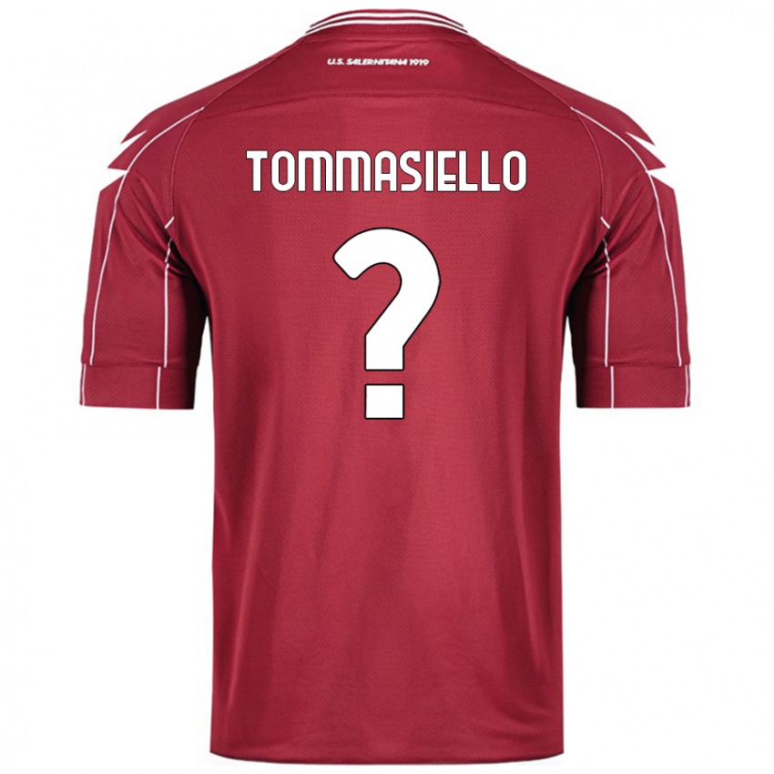 Mann Francesco Tommasiello #0 Burgund Hjemmetrøye Drakt Trøye 2024/25 Skjorter T-Skjorte