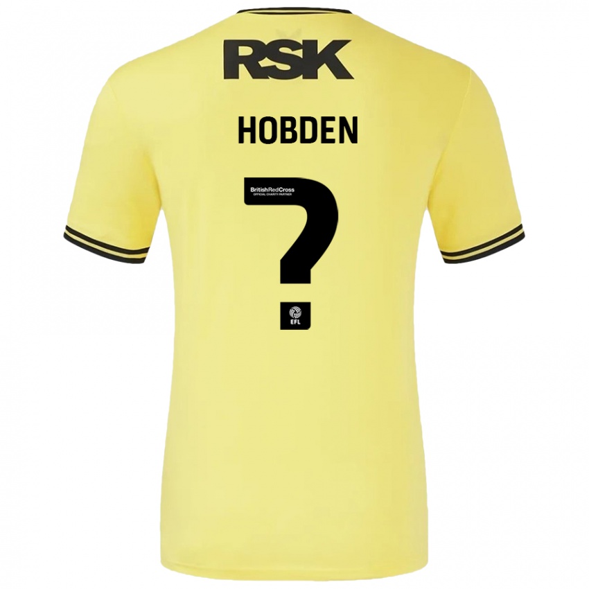 Mann Ollie Hobden #0 Gul Svart Bortetrøye Drakt Trøye 2024/25 Skjorter T-Skjorte