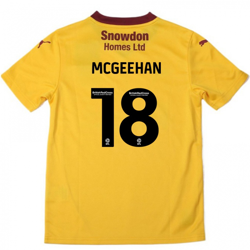 Mann Cameron Mcgeehan #18 Oransje Burgund Bortetrøye Drakt Trøye 2024/25 Skjorter T-Skjorte