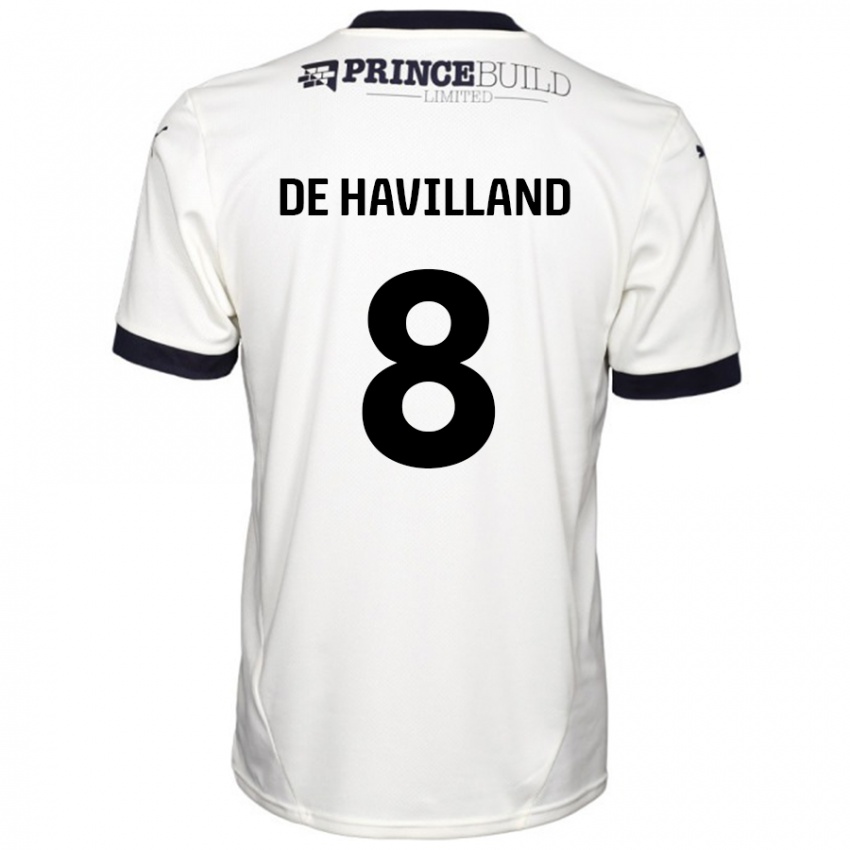 Mann Ryan De Havilland #8 Off White Svart Bortetrøye Drakt Trøye 2024/25 Skjorter T-Skjorte