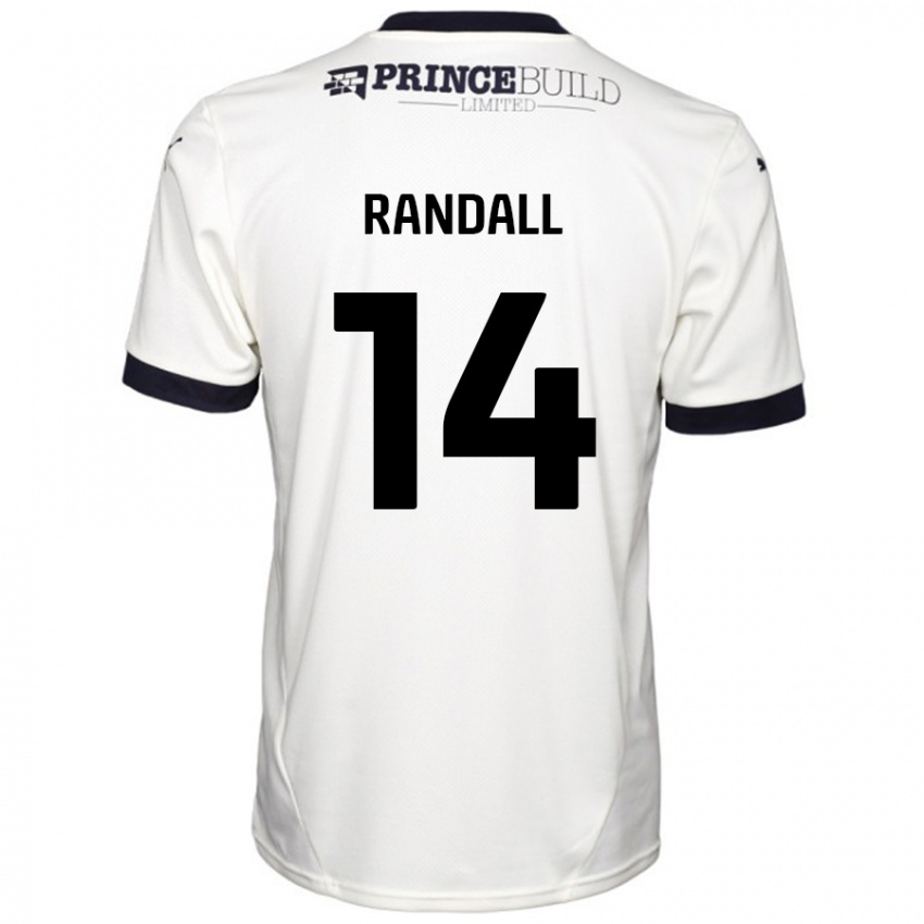 Mann Joel Randall #14 Off White Svart Bortetrøye Drakt Trøye 2024/25 Skjorter T-Skjorte