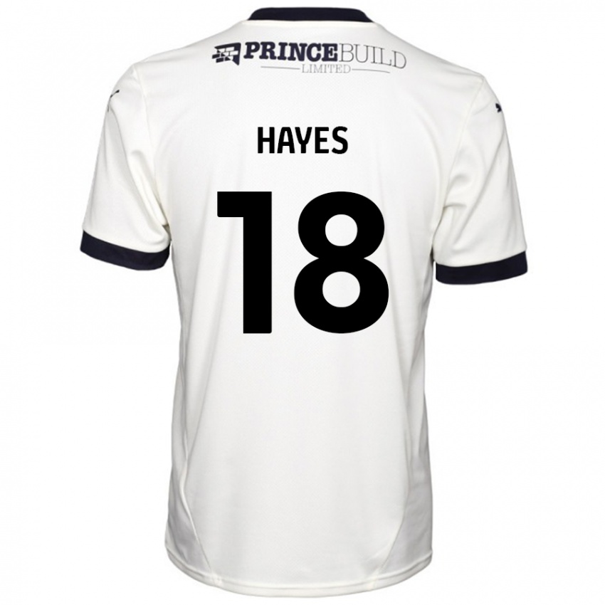 Mann Cian Hayes #18 Off White Svart Bortetrøye Drakt Trøye 2024/25 Skjorter T-Skjorte