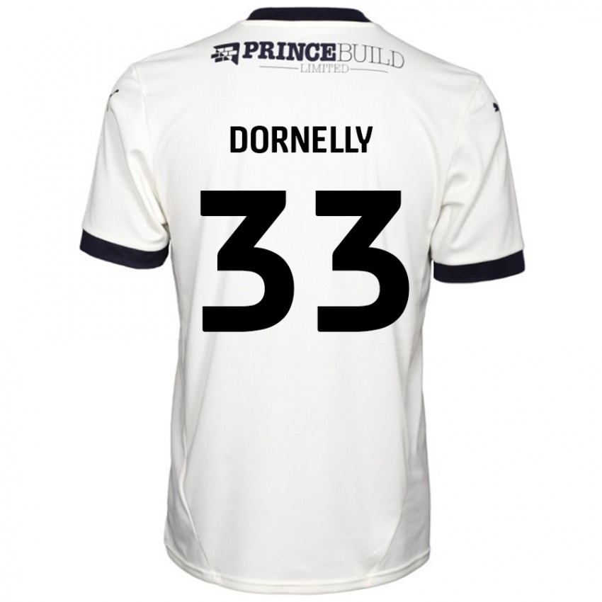 Mann James Dornelly #33 Off White Svart Bortetrøye Drakt Trøye 2024/25 Skjorter T-Skjorte