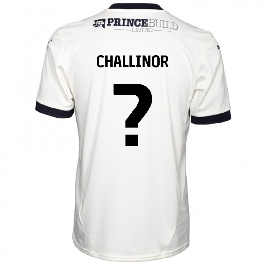 Mann Ben Challinor #0 Off White Svart Bortetrøye Drakt Trøye 2024/25 Skjorter T-Skjorte