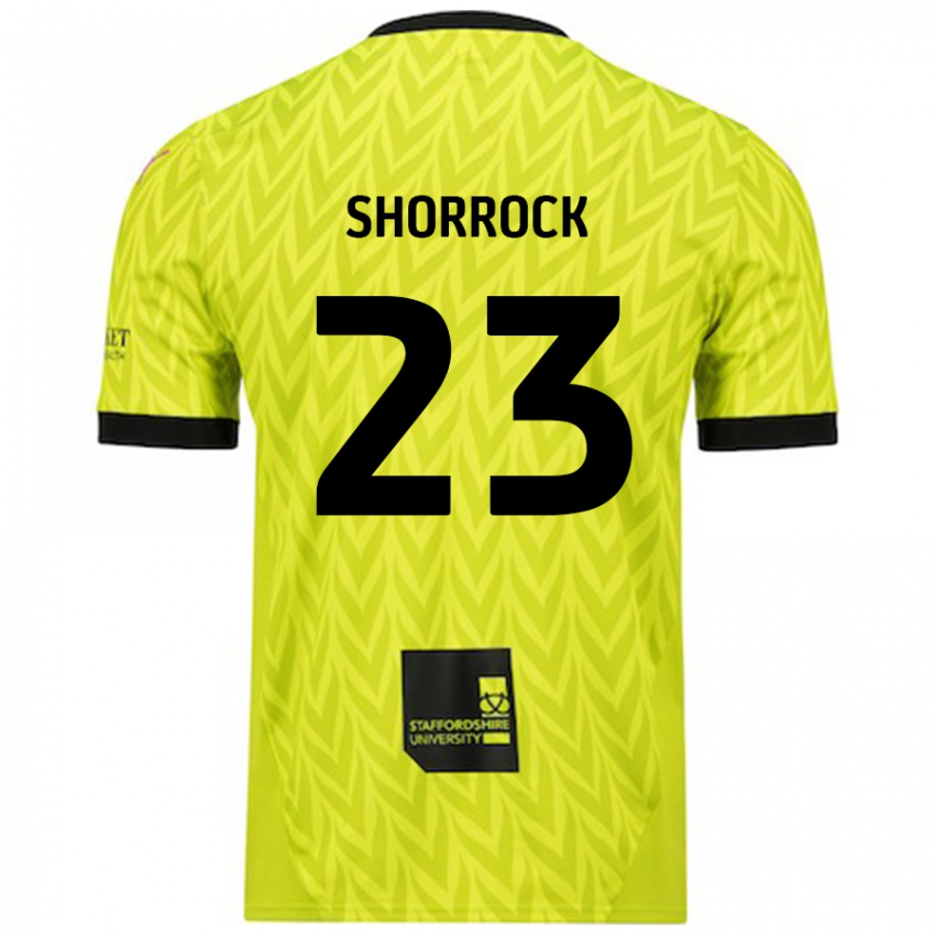 Mann Jack Shorrock #23 Fluorescerende Grønn Bortetrøye Drakt Trøye 2024/25 Skjorter T-Skjorte