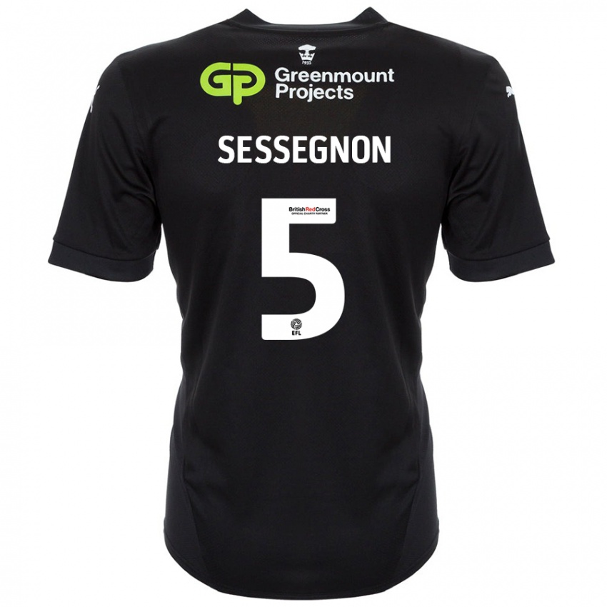 Mann Steven Sessegnon #5 Svart Bortetrøye Drakt Trøye 2024/25 Skjorter T-Skjorte