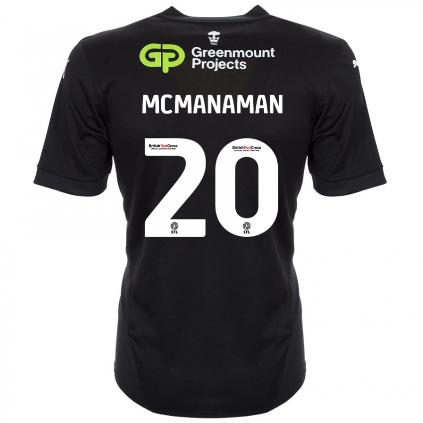 Mann Callum Mcmanaman #20 Svart Bortetrøye Drakt Trøye 2024/25 Skjorter T-Skjorte