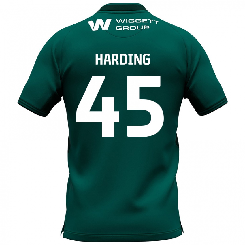 Mann Wes Harding #45 Grønn Bortetrøye Drakt Trøye 2024/25 Skjorter T-Skjorte