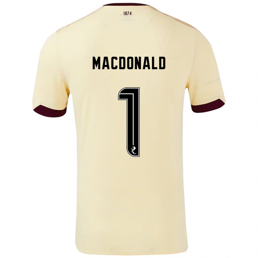 Mann Jamie Macdonald #1 Krem Burgund Bortetrøye Drakt Trøye 2024/25 Skjorter T-Skjorte