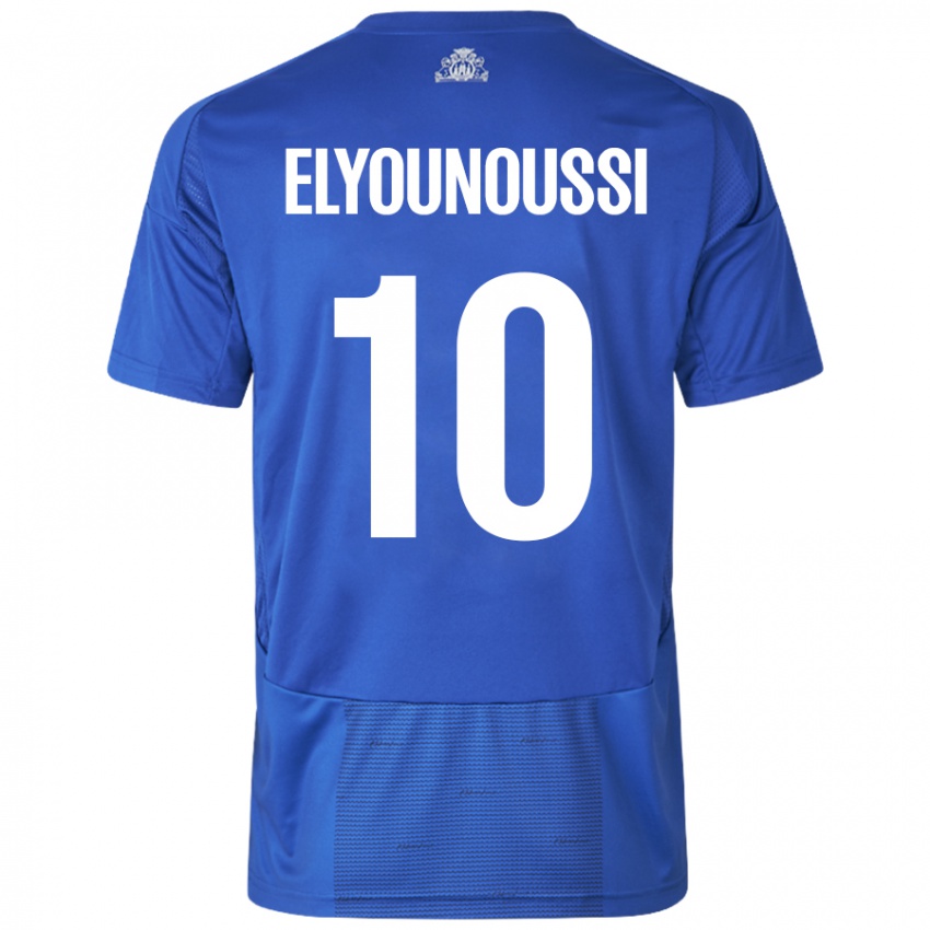 Mann Mohamed Elyounoussi #10 Hvit Blå Bortetrøye Drakt Trøye 2024/25 Skjorter T-Skjorte