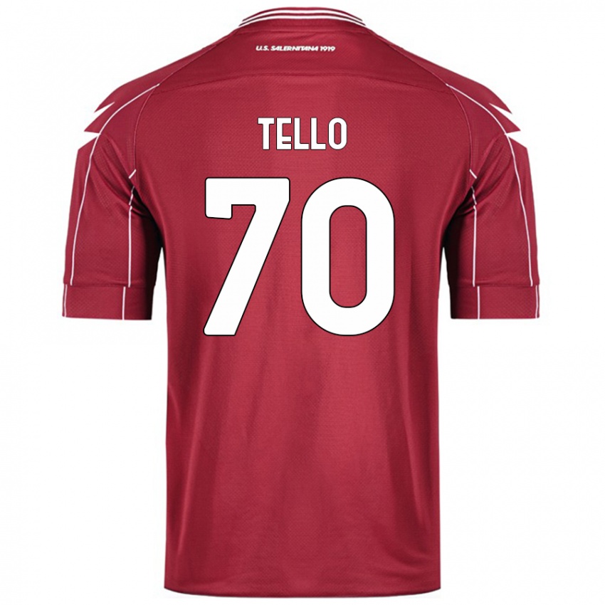 Dame Andrés Tello #70 Burgund Hjemmetrøye Drakt Trøye 2024/25 Skjorter T-Skjorte