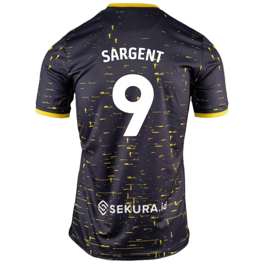 Dame Josh Sargent #9 Svart Gul Bortetrøye Drakt Trøye 2024/25 Skjorter T-Skjorte