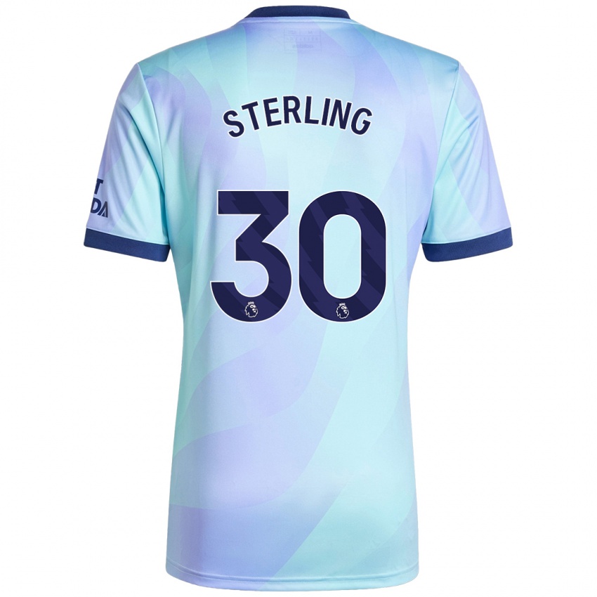 Barn Raheem Sterling #30 Aqua Tredje Sett Drakt Trøye 2024/25 Skjorter T-Skjorte