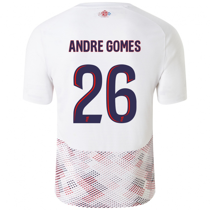 Mann Andre Gomes #26 Hvit Kongeblå Bortetrøye Drakt Trøye 2024/25 Skjorter T-Skjorte