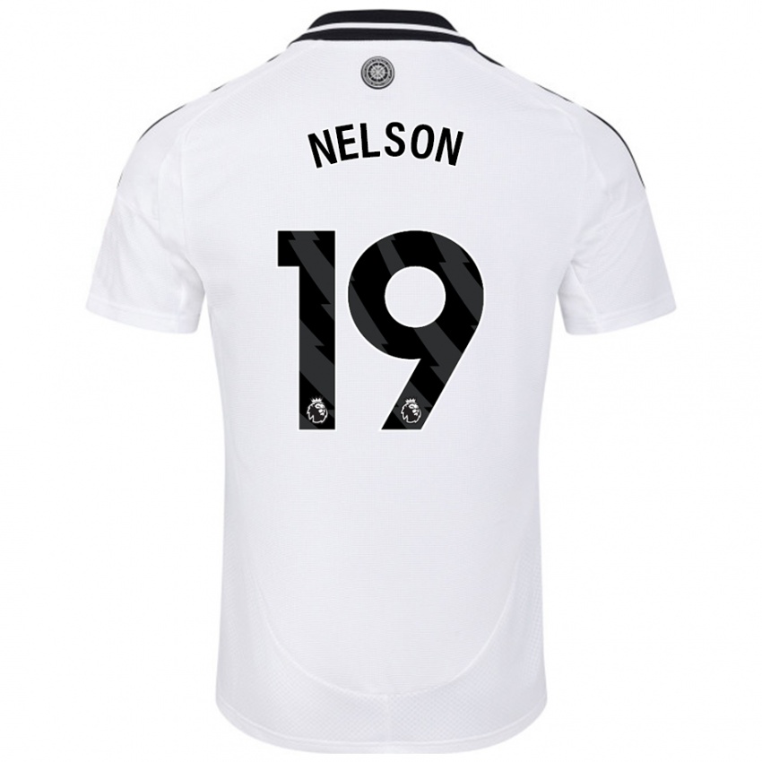 Dame Reiss Nelson #19 Hvit Hjemmetrøye Drakt Trøye 2024/25 Skjorter T-Skjorte